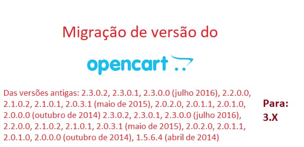 Migração de versão do Opencart: Produtos, vendas e clientes - 1.X e 2.X para 3.X 1